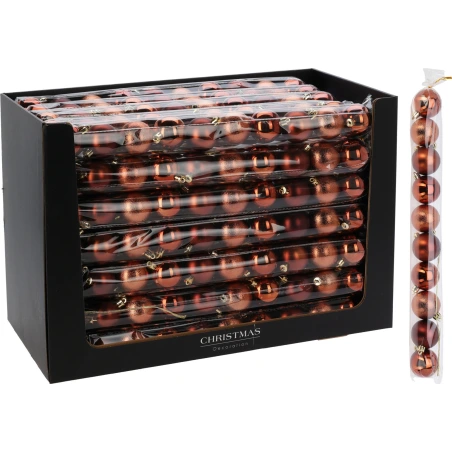 XMAS BALL SET 10X50MM COFFEE