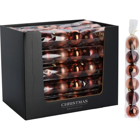 Christmas Tree Toys, 70 mm, Brown Color, 1 pack - 6 pcs.