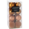 Christmas Tree Toys, 6 cm, Brown Color, 1 set - 16 pcs.