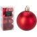 Christmas Tree Toys, 6 cm, Red Color, 1 set - 16 pcs.
