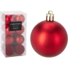 Christmas Tree Toys, 6 cm, Red Color, 1 set - 16 pcs.