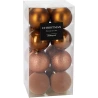 Christmas Tree Toys, 8 cm, Brown Color, 1 set - 16 pcs.