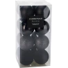 Christmas Tree Toys, 8 cm, Black Color, 1 set - 16 pcs.