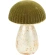 Mushroom, 13 cm, Glass, Moss Green