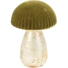 Mushroom, 13 cm, Glass, Moss Green