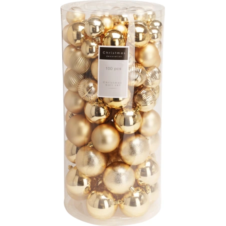 Christmas Tree Decorations, Gold Color, 1 set - 100 pcs.