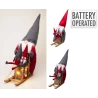 GNOME ON SLED 50CM LED 2ASS