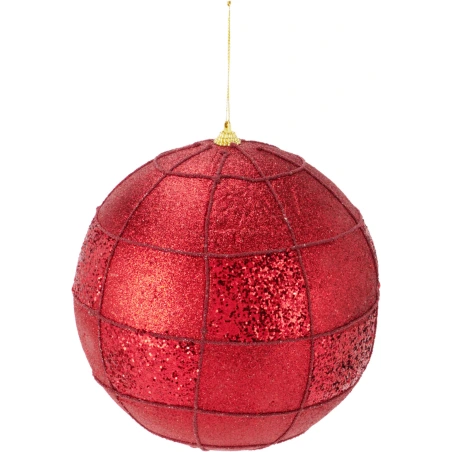 XMAS BALL 150MM GLITTER RED