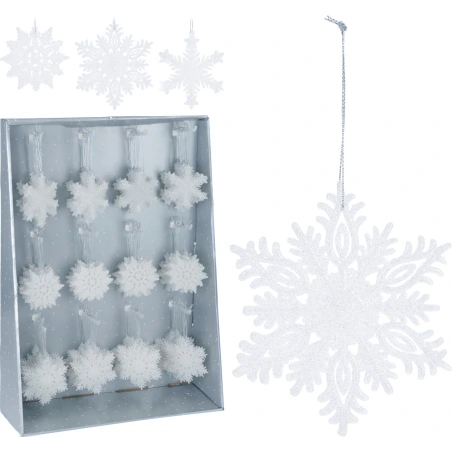 HANG DECO SNOWFLAKE W GLITTER