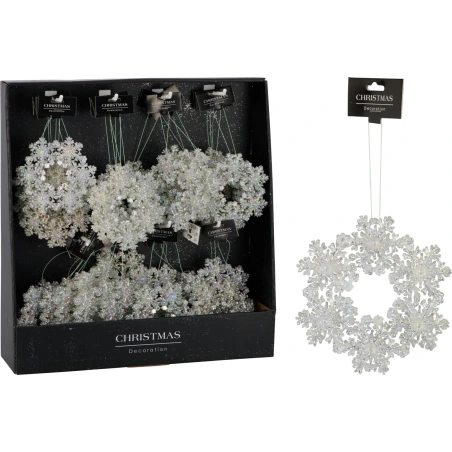 WREATH HANGINGDECO SILVER 12CM