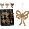 BOW HANGINGDECO 13CM 3ASS CLR