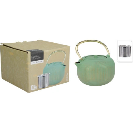TEAPOT IRON 1000ML GREEN CLR