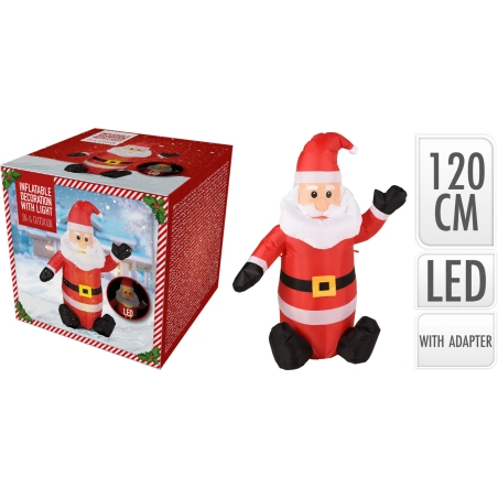 SANTA INFLATABLE W/LED 120CM