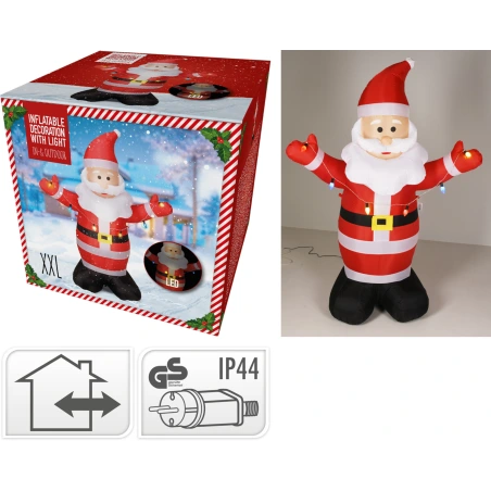 Pripučiamas Kalėdų Senelis su LED šviesa, 190 cm