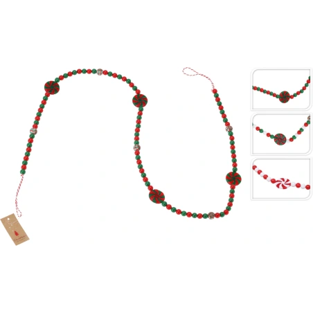 Bead Garland (Strung on Textile Cord), 140 cm