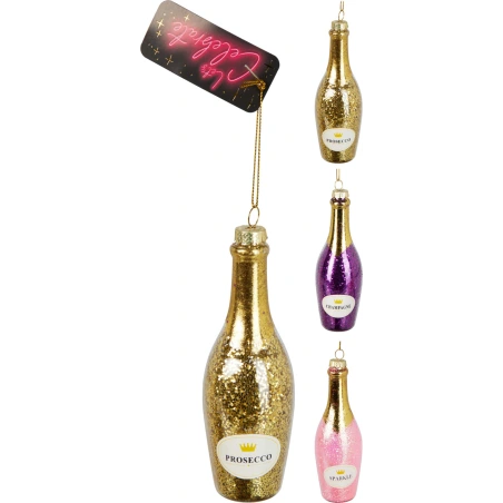 CHAMPAGNE HANGDECO 4X12CM 3ASS