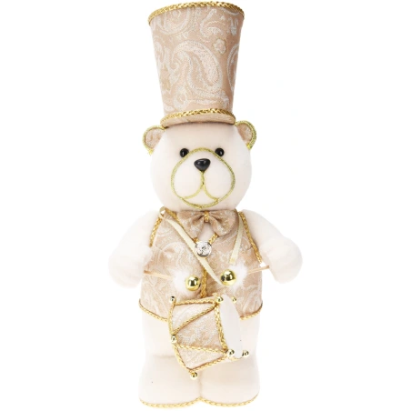 Standing teddy bear with drum, 33 cm