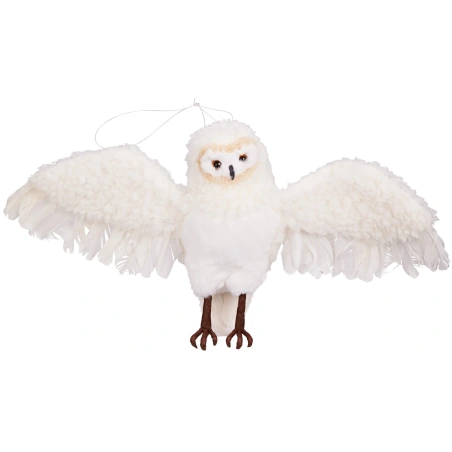 OWL HANGING DECO 28CM WHITE