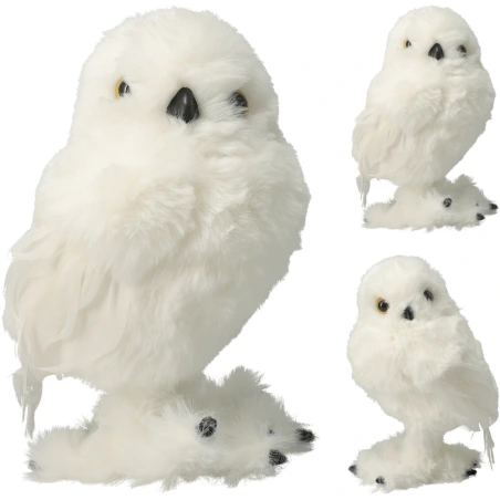 OWL STANDING 18CM WHITE 2ASS