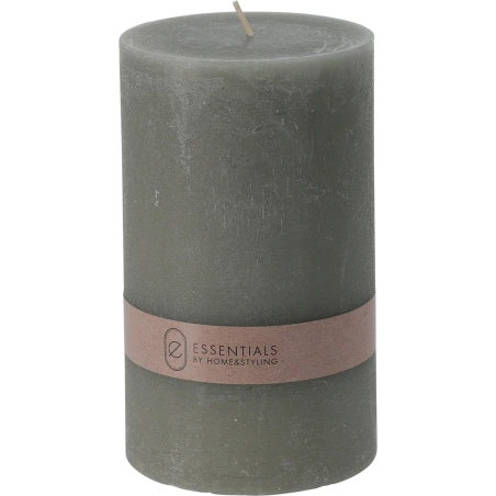 CANDLE PILLAR 9X15CM L GREY