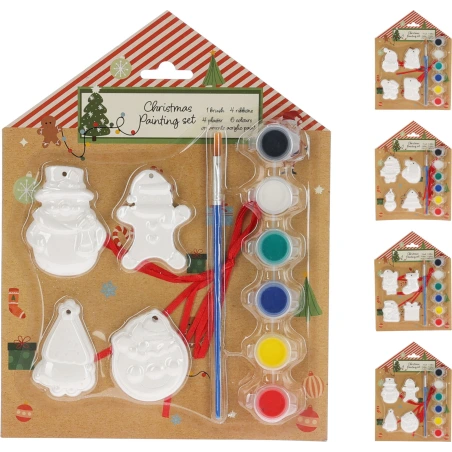 PAINT SET XMAS 15PCS 4ASS
