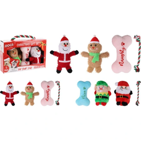 DOG TOY XMAS SET 4PCS