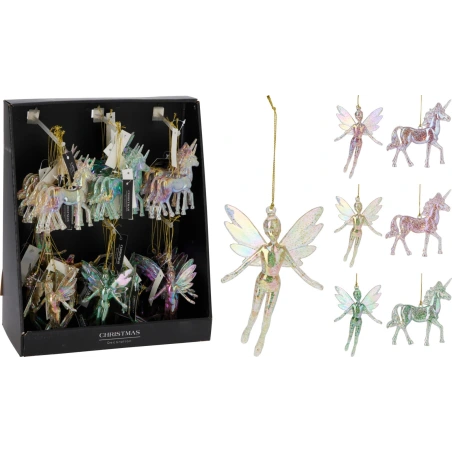 HANGINGDECO FAIRY UNICORN 6ASS, 17 cm