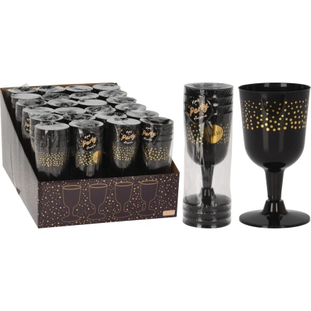 WINE GLASS SET OF 4PCS BLACK