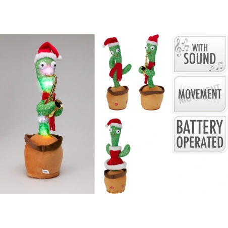 XMAS CACTUS 35CM 3ASS DESIGN