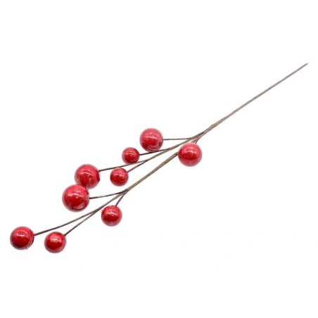Artificial Red Berries Branch, 65 cm