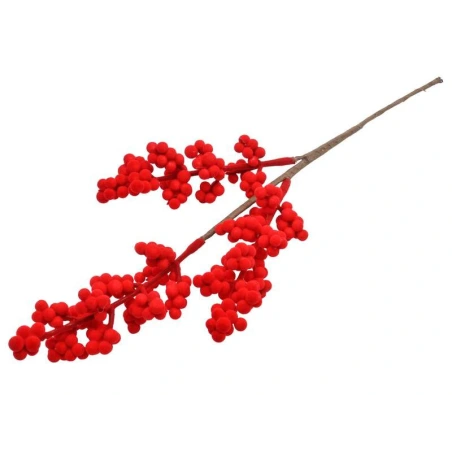 Artificial Red Berries Branch, 33×12 cm