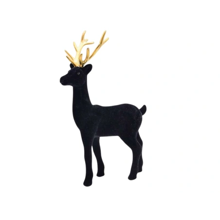 Reindeer, 12×4.5×22 cm, Black with Gold Antlers