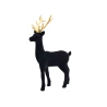 Reindeer, 12×4.5×22 cm, Black with Gold Antlers