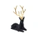 Reindeer, 20×15 cm, Black with Gold Antlers