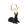 Reindeer, 20×15 cm, Black with Gold Antlers