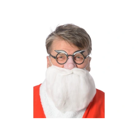 Santa Claus Mask: Glasses, Nose, Beard.