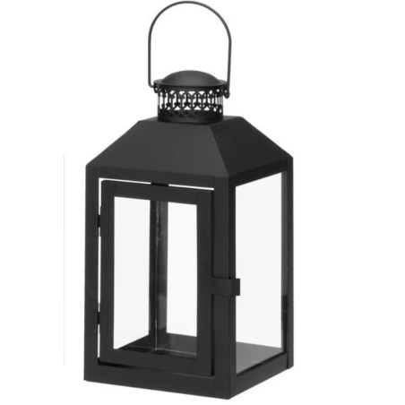 Lantern, black, 25 cm
