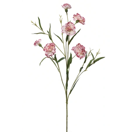 Carnation Branch, 65 cm, Cream-Cherry