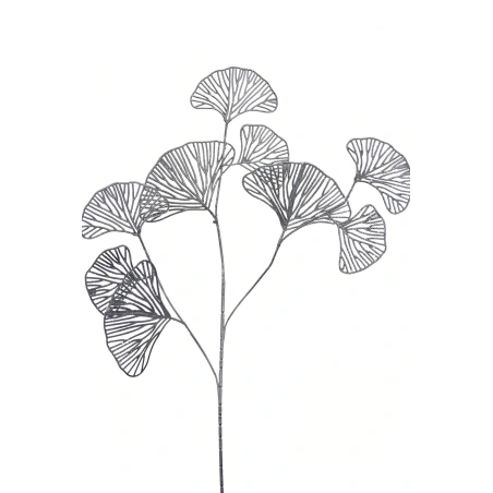 Ginkgo Branch, 70 cm, Steel