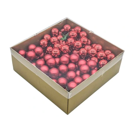 Žaisliukai su vielute, matinės ir blizgios raudonos spalvos, 2,5 cm, 1 pak. - 144 vnt.