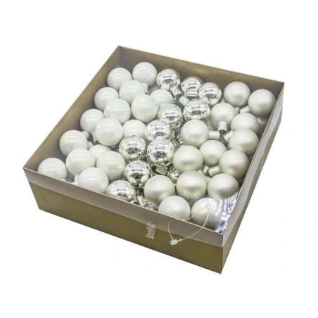 Žaisliukai su vielute, 3 cm, matinės ir blizgios baltos spalvos, 1 pak. - 72 vnt.