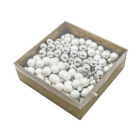 Toys with Wire, 2 cm, Matte and Glossy White Color, 1 pack - 144 pcs