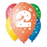Balloons, 12", “Number 2”, 1 Pack - 5 pcs.
