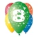 Balloons, 12", “Number 8”, 1 Pack - 5 pcs.