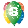 Balloons, 12", “Number 8”, 1 Pack - 5 pcs.