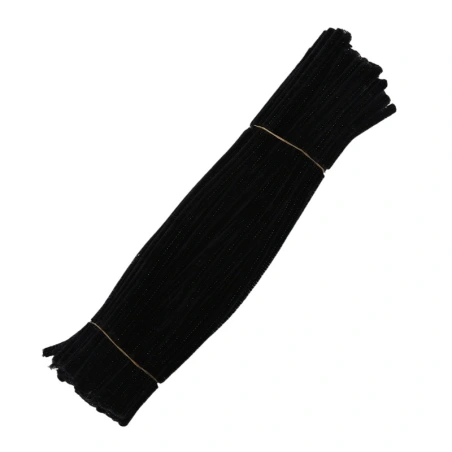 Šenila stieples kātiņi, 30 cm, melna krāsa, 1 iep. - 100 gab.