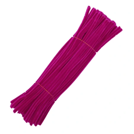 Šenila stieples kātiņi, 30 cm, fuksijas krāsa, 1 iep. - 100 gab.