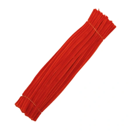 Šenila stieples kātiņi, 30 cm, sarkanā krāsa, 1 iep. - 100 gab.