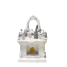 Christmas Decoration "Fireplace", LED, 14×23×9 cm, White-Silver Color