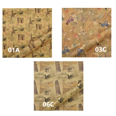 Wrapping Paper, Newspaper Style, 50×70 cm, Multicolor